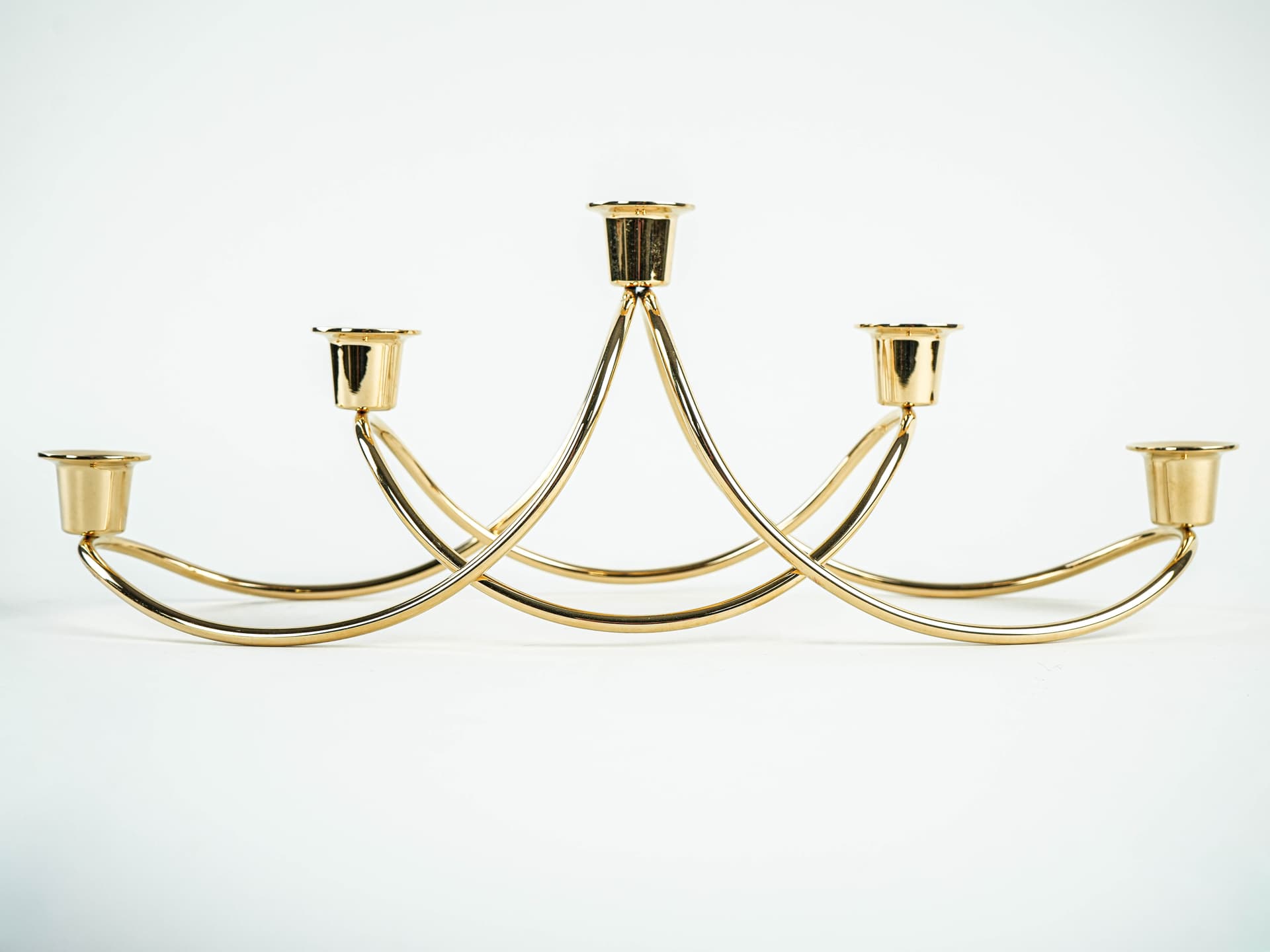 Five-arm candelabrum, gold brass, Georg Jensen, Denmark, 1970s. - 377769