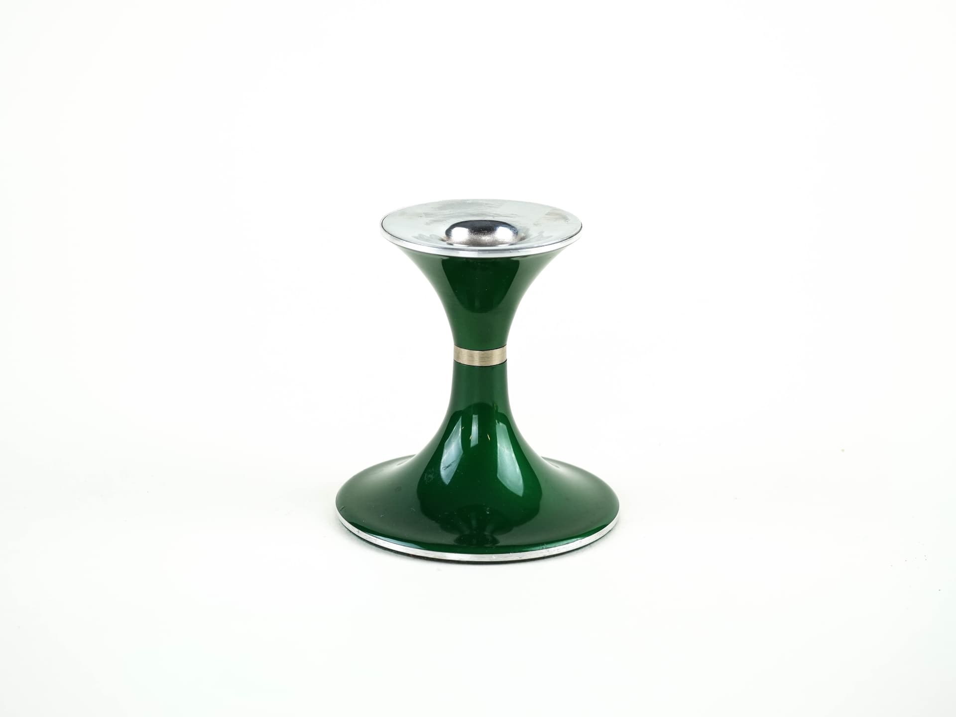 set of candlesticks Space Age, green blue yellow, lacquered metal, by B. Engø, Norway, 1970s. - 377781