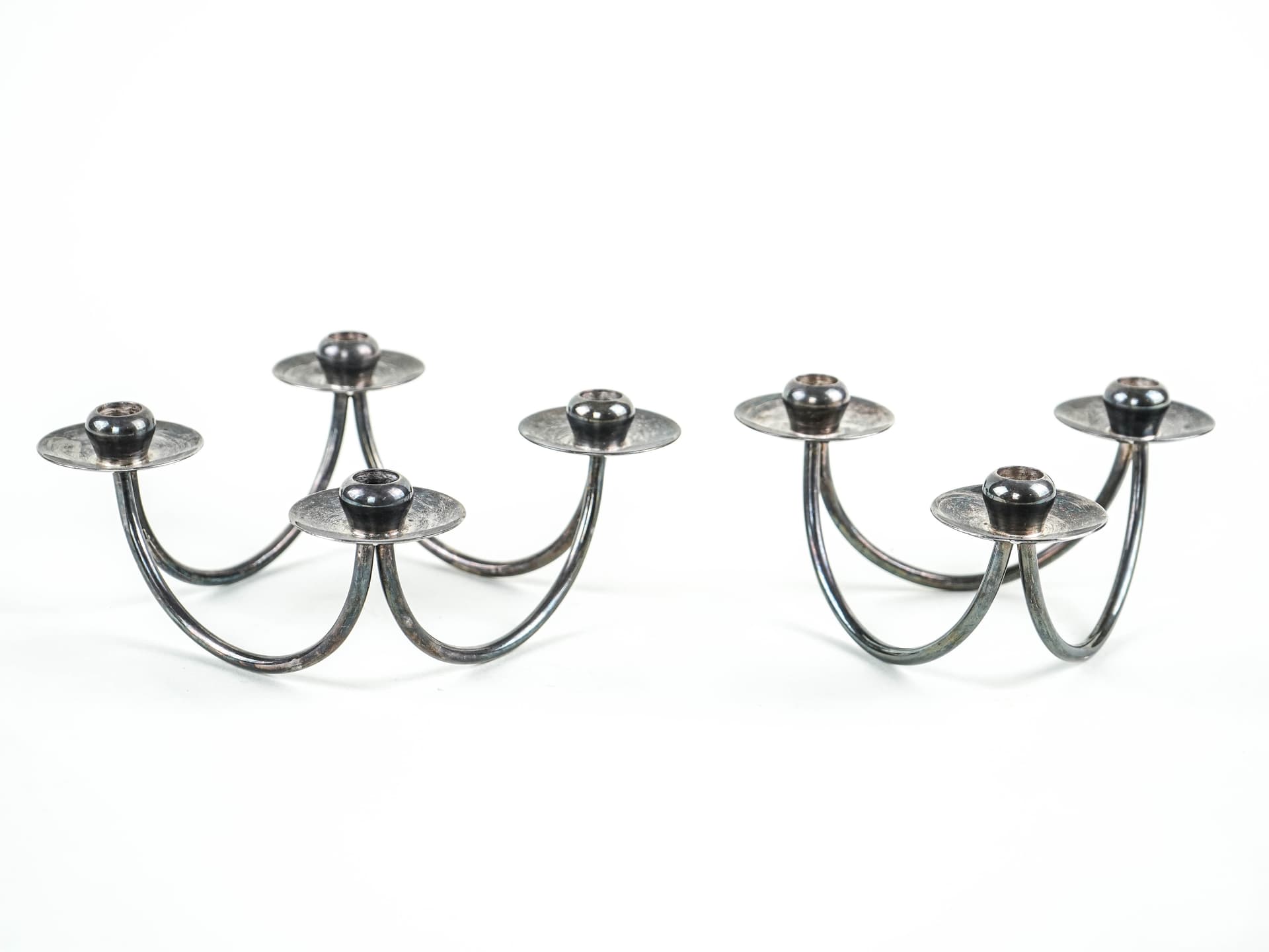 Set of candlesticks, silver, silver-plated brass, Denmark, 1970s. - 377792