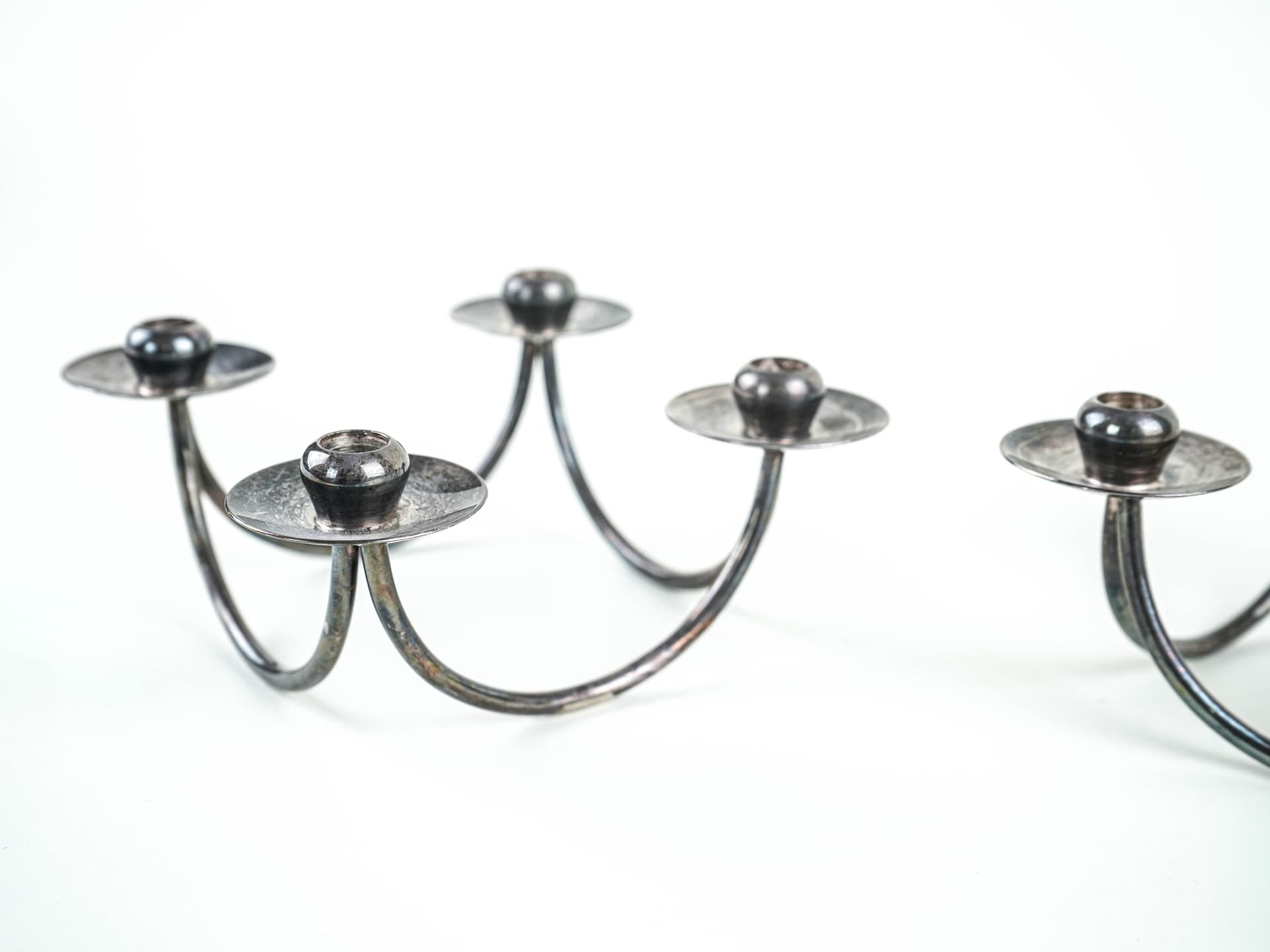 Set of candlesticks, silver, silver-plated brass, Denmark, 1970s. - 377794