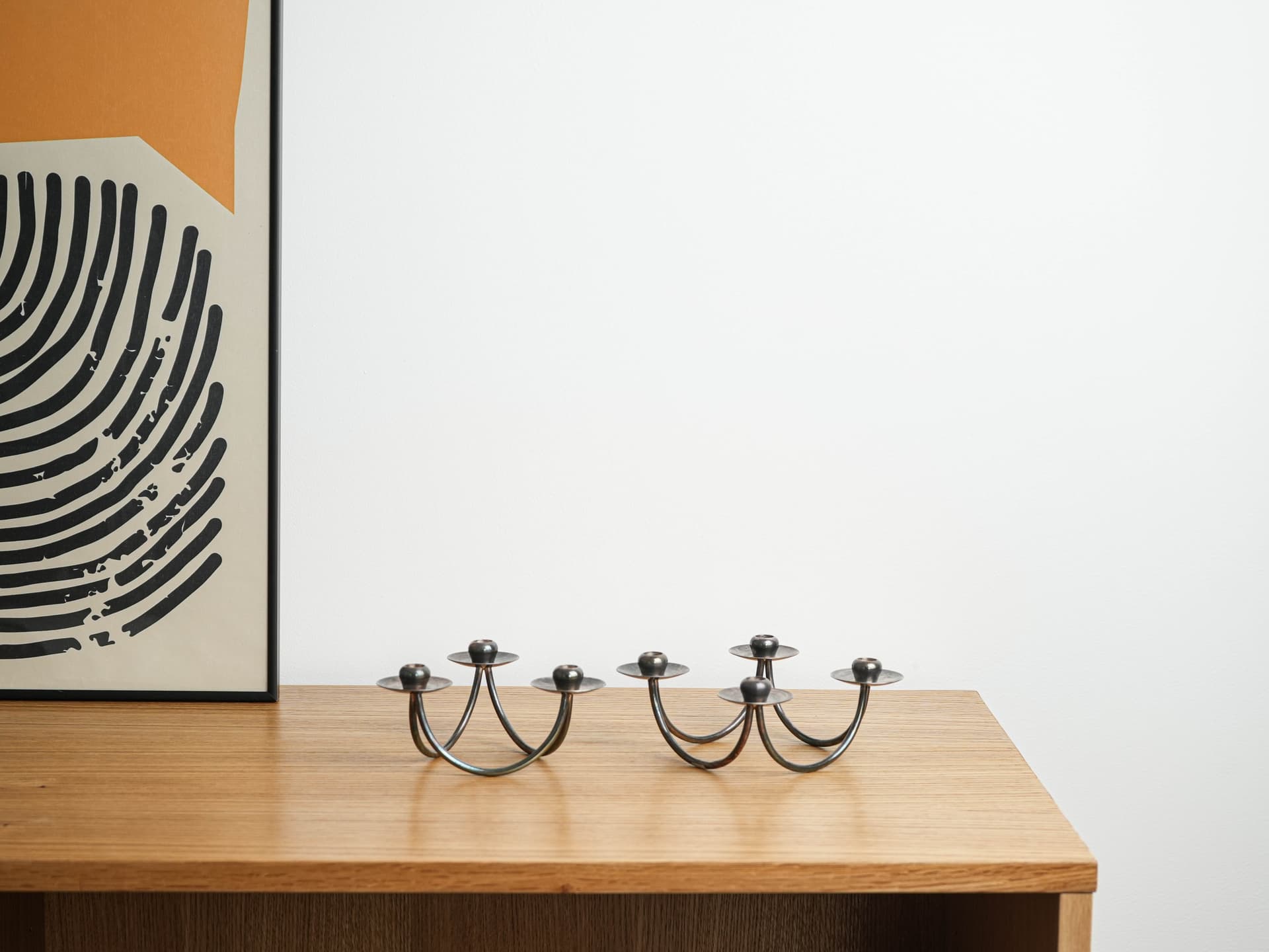 Set of candlesticks, silver, silver-plated brass, Denmark, 1970s. - 377797