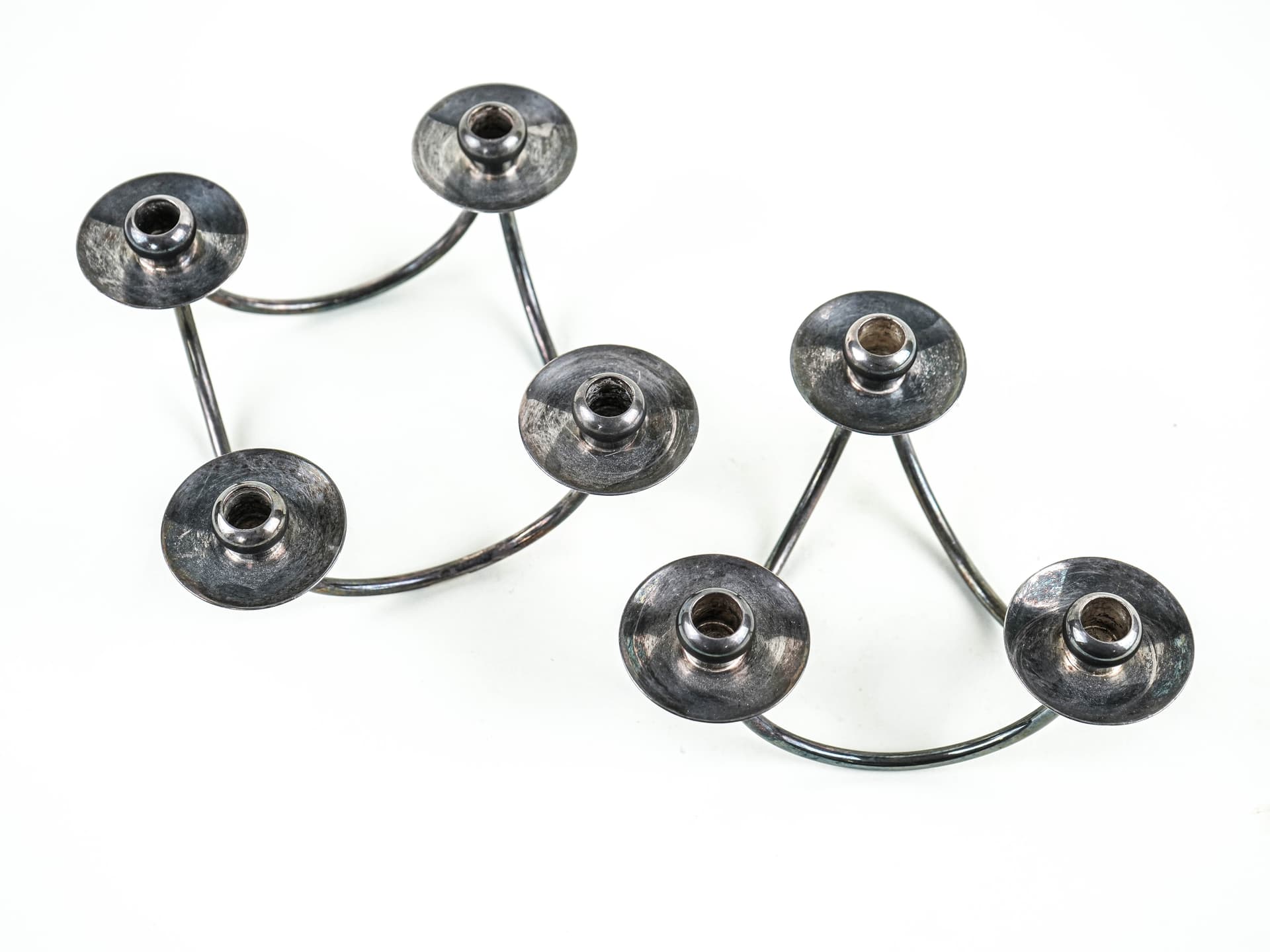 Set of candlesticks, silver, silver-plated brass, Denmark, 1970s. - 377791