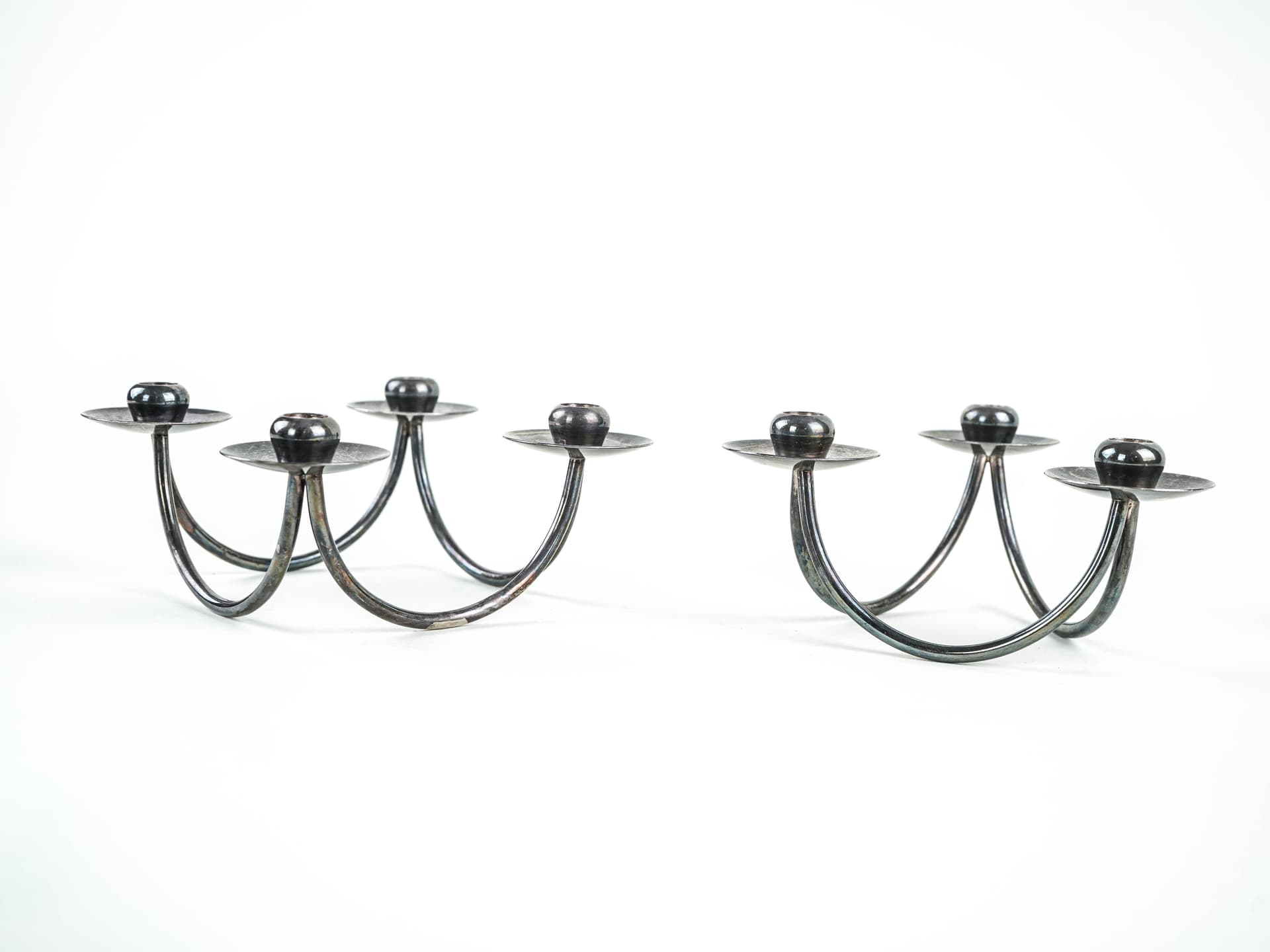 Set of candlesticks, silver, silver-plated brass, Denmark, 1970s. - 377795