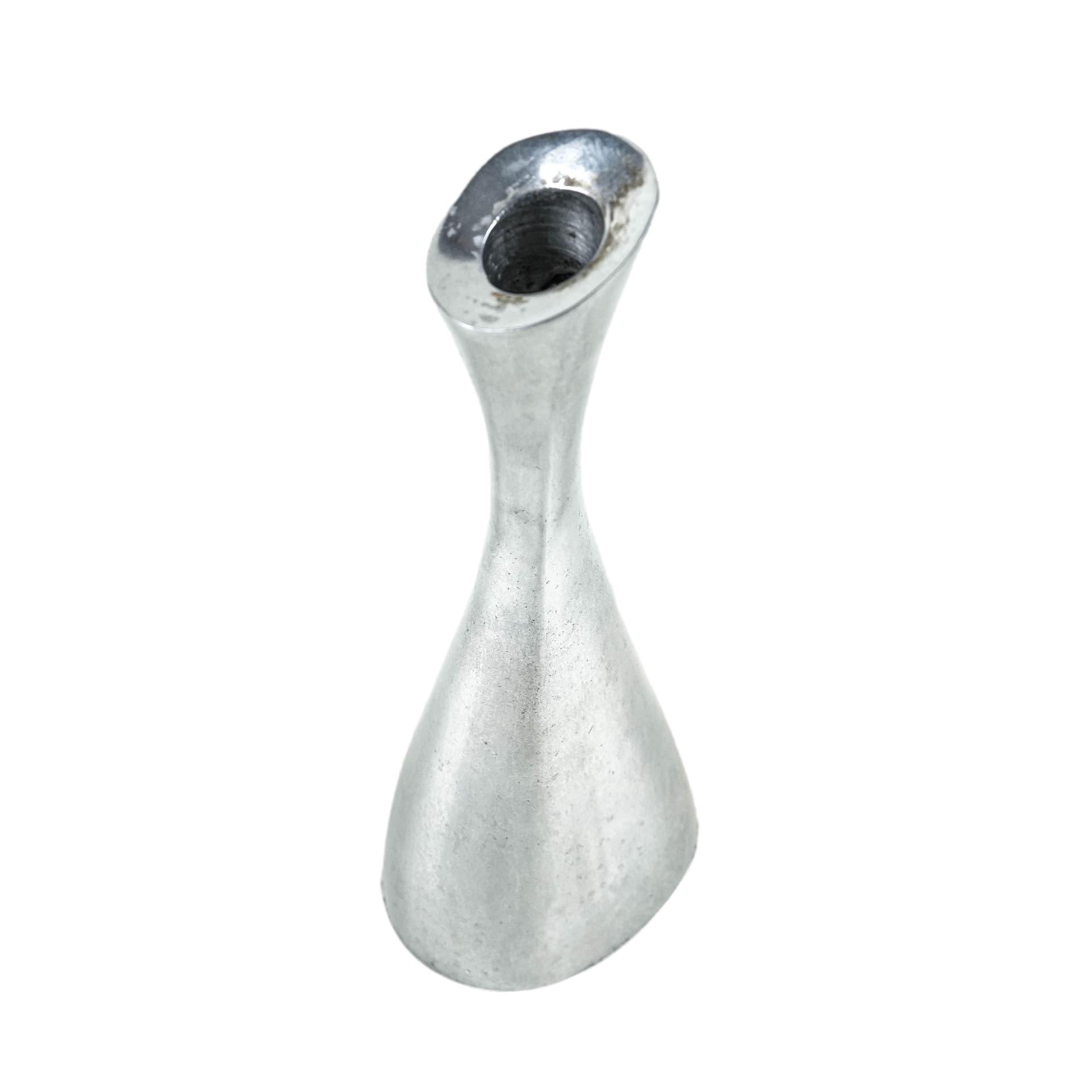 Candlestick Organic Modern, silver aluminium, Europe, 1970s.