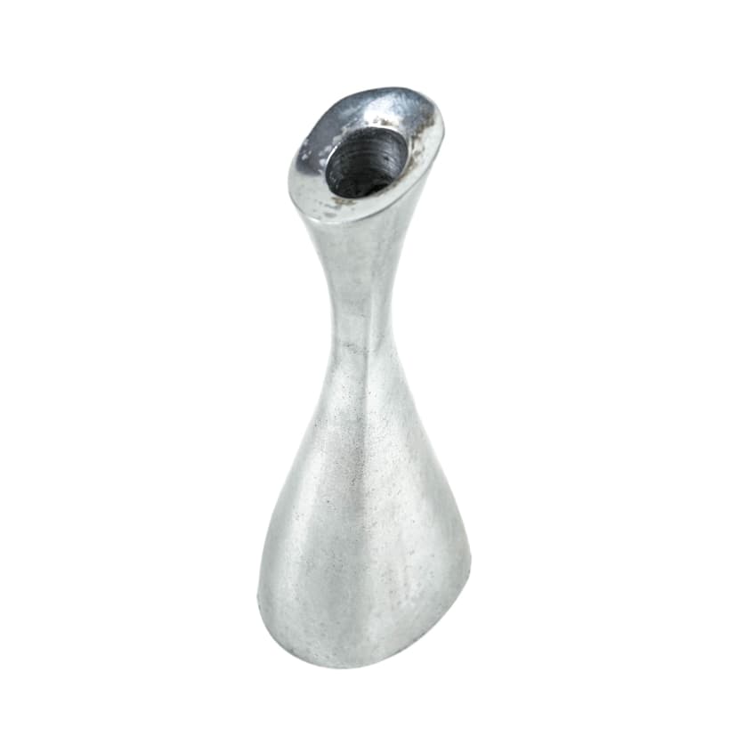 Candlestick Organic Modern, silver aluminium, Europe, 1970s.