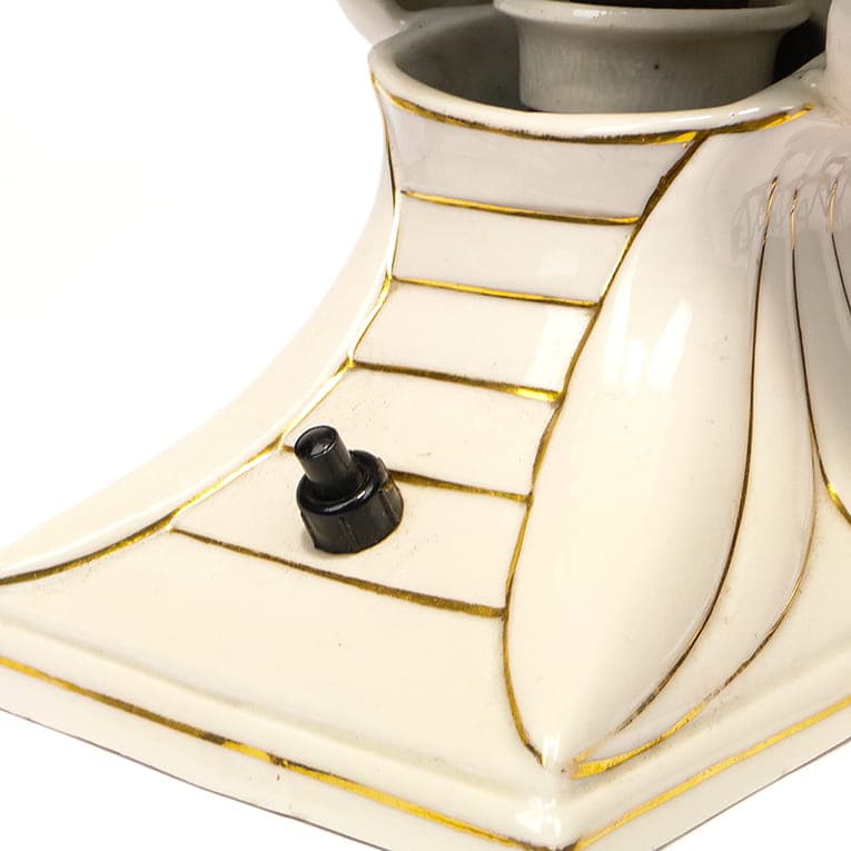 Lampa stołowa Art Nouveau, porcelana biała złocona, lata 20. - 377840
