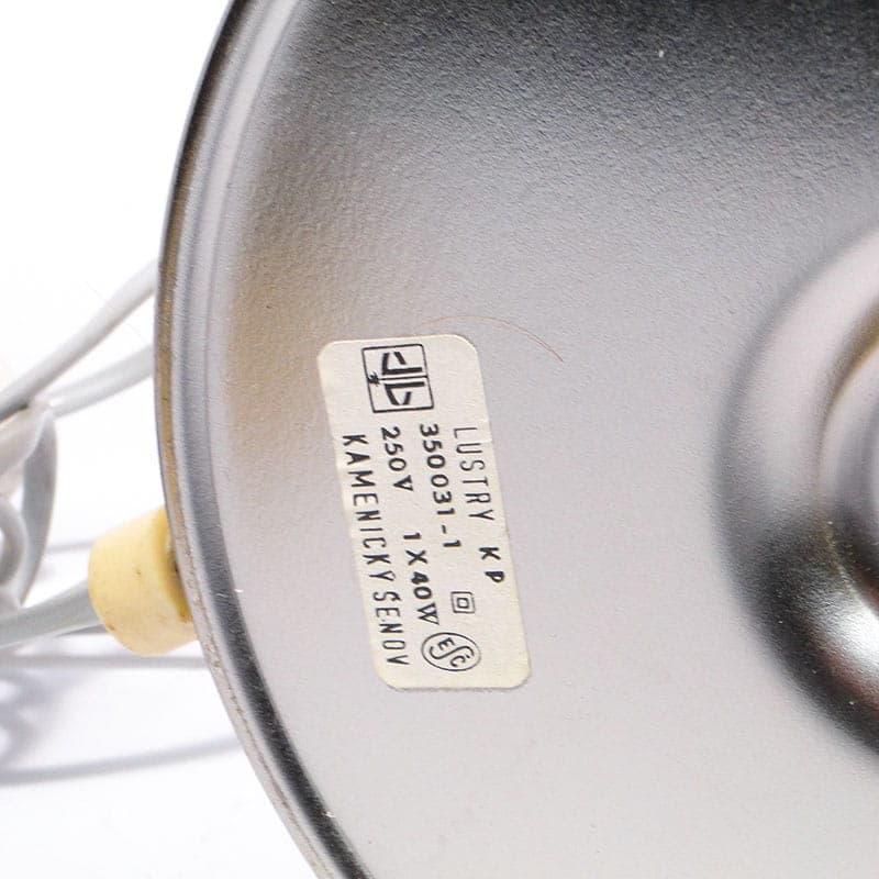 Lampa stołowa Saturn, szkło sodowe przezroczyste, mosiądz złoty, Czechy, lata 50. - 377856