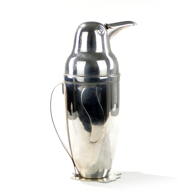 Penguin cocktail shaker, silver, silver-plated brass, Western Europe, 1970s - DIMENSION
