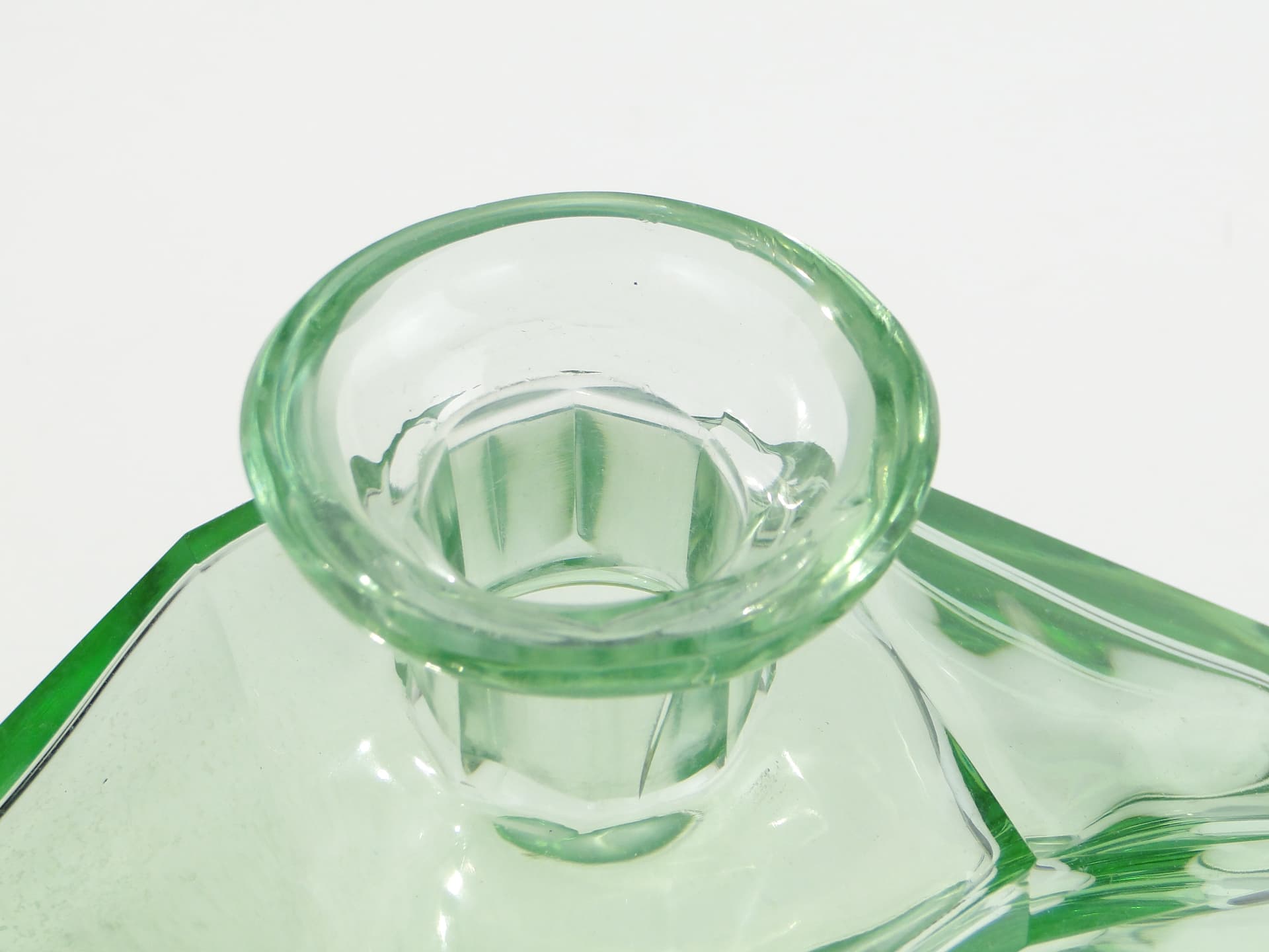 Decanter, green crystal, Moser, Czechia, 1930s - 377950