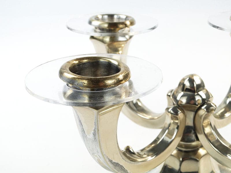 Candelabrum Art Deco, silver gold, brass silver, Wilhelm Wolf, Germany, 1920s - 377968