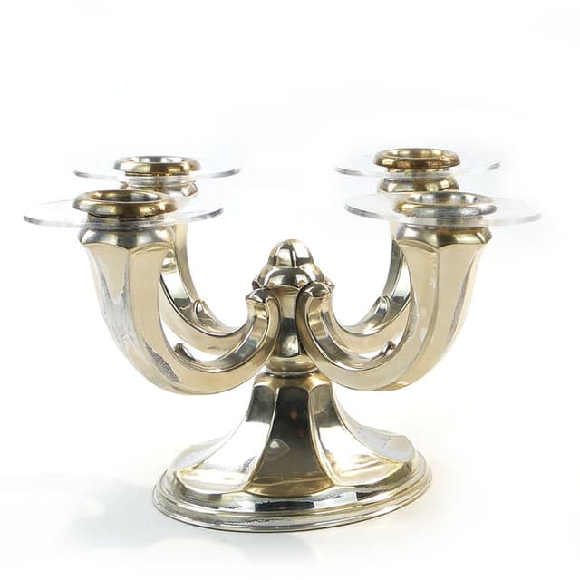 Candelabrum Art Deco, silver gold, brass silver, Wilhelm Wolf, Germany, 1920s - DIMENSION