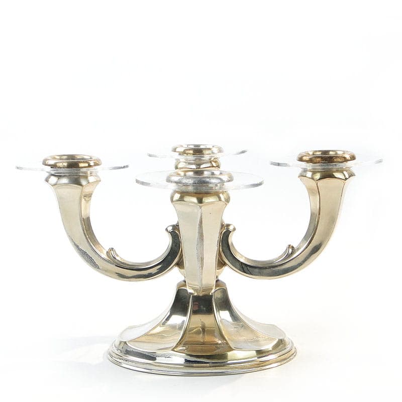 Candelabrum Art Deco, silver gold, brass silver, Wilhelm Wolf, Germany, 1920s - 377965