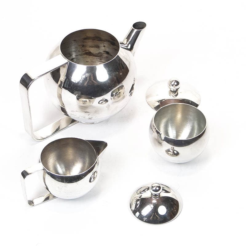 Coffee set Łódź, silver brass, by A. Szadkowski, Poland, 1970s. - 377975