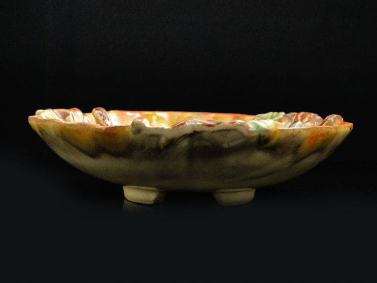 Patera Art déco, brązowy zielony żółty niebieski, ceramika, Niemcy, lata 30. - 377980