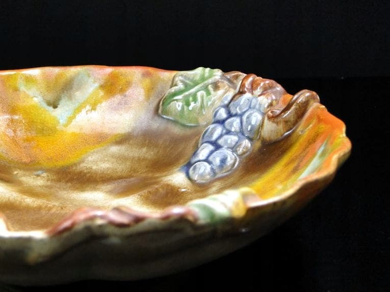 Patera Art déco, brązowy zielony żółty niebieski, ceramika, Niemcy, lata 30. - 377978