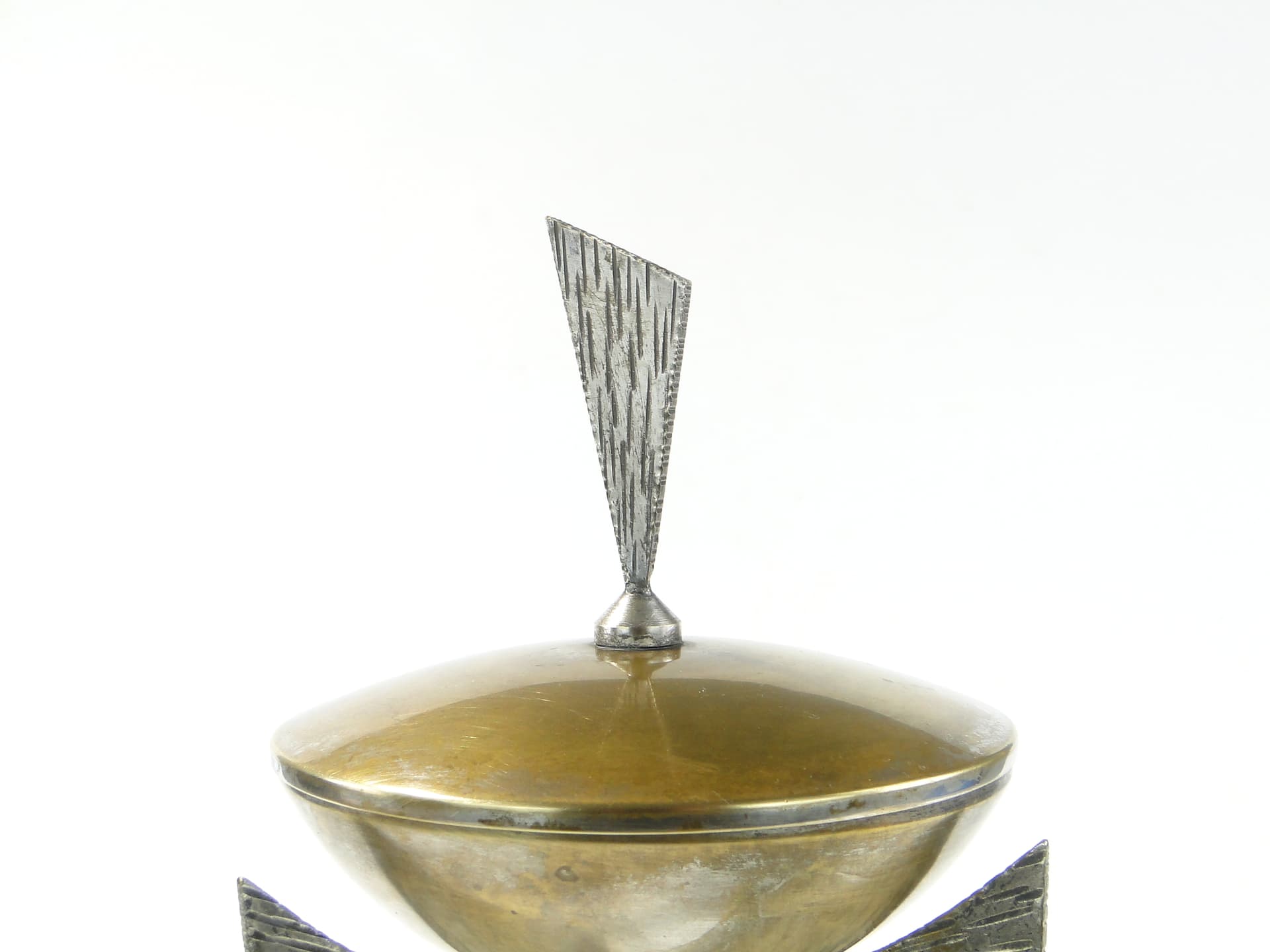 Modernist sugar bowl, Rytosztuka, silver gold metal, Poland, 1970s - 378040