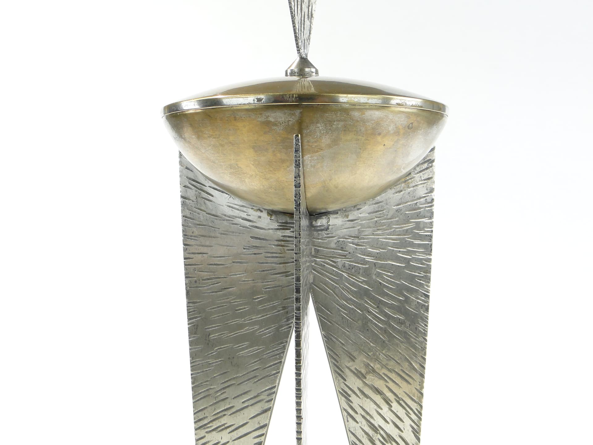 Modernist sugar bowl, Rytosztuka, silver gold metal, Poland, 1970s - 378044