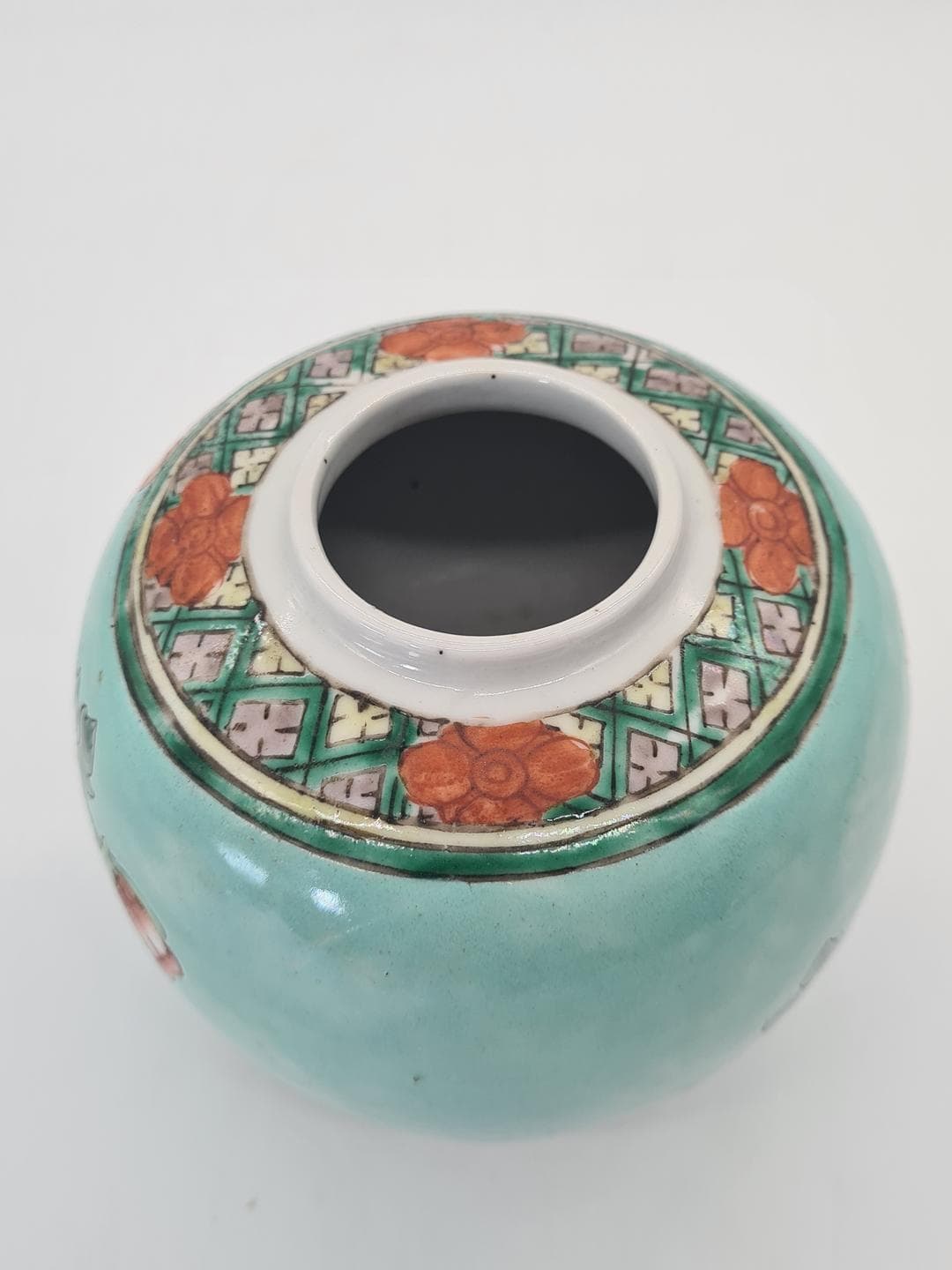 Naczynie do wody dla kaligrafa, famille rose, porcelana turkusowa, Chiny, XIX w. - 378145