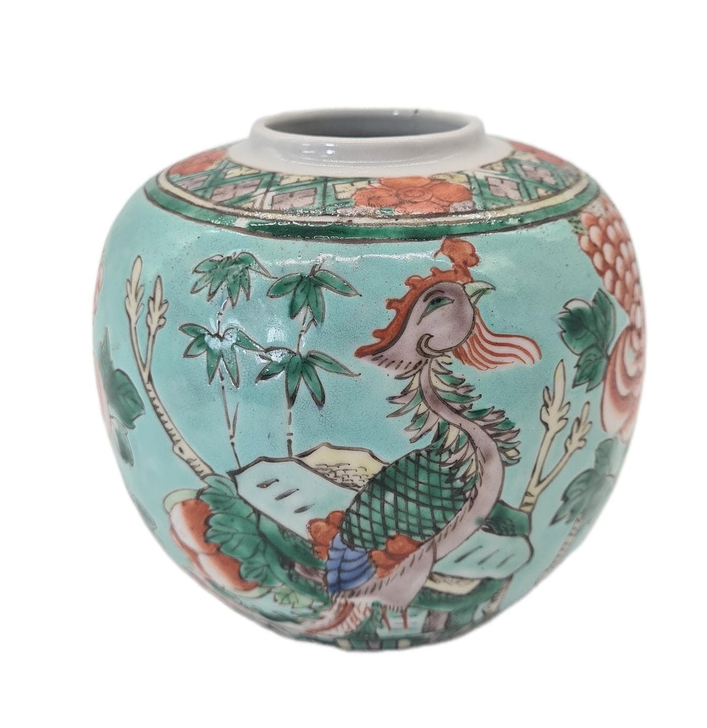Naczynie do wody dla kaligrafa, famille rose, porcelana turkusowa, Chiny, XIX w. - 378139