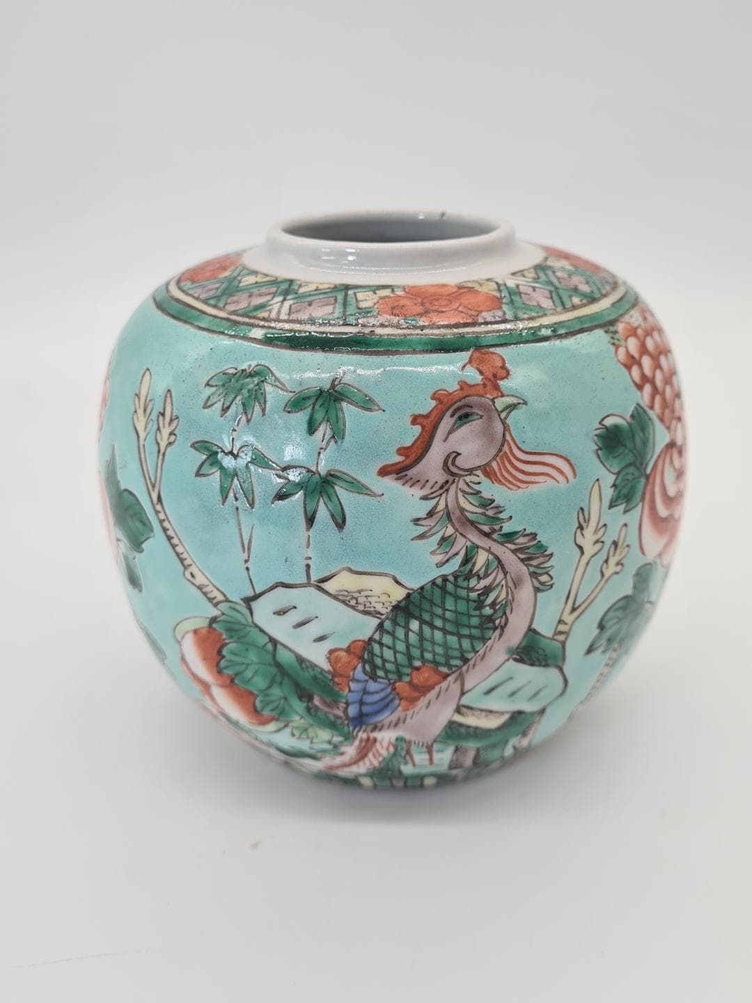 Naczynie do wody dla kaligrafa, famille rose, porcelana turkusowa, Chiny, XIX w. - 378143