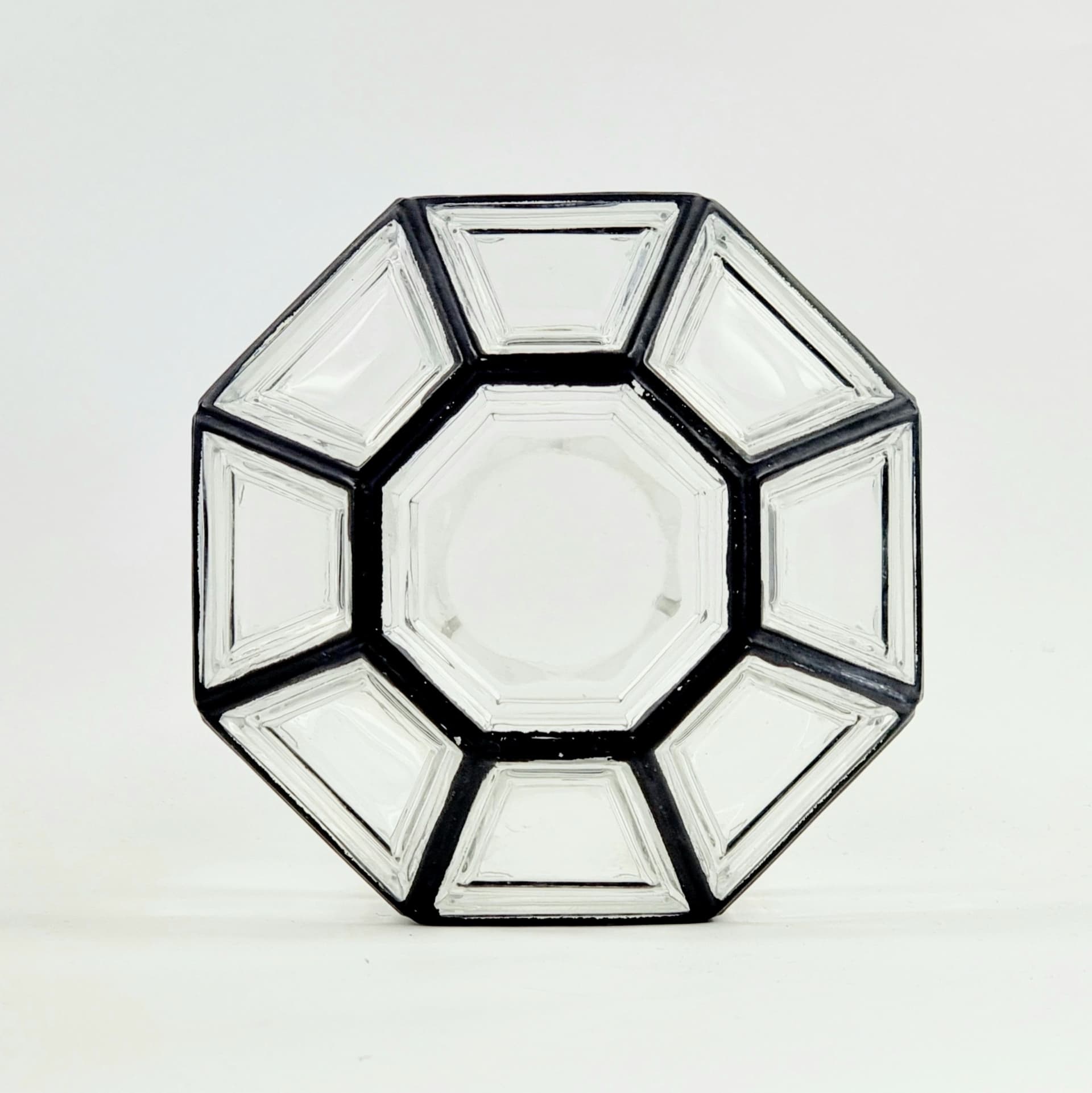 Lampa sufitowa, szkło transparentne, mosiądz, Limburg, Niemcy, lata 70. - 378189