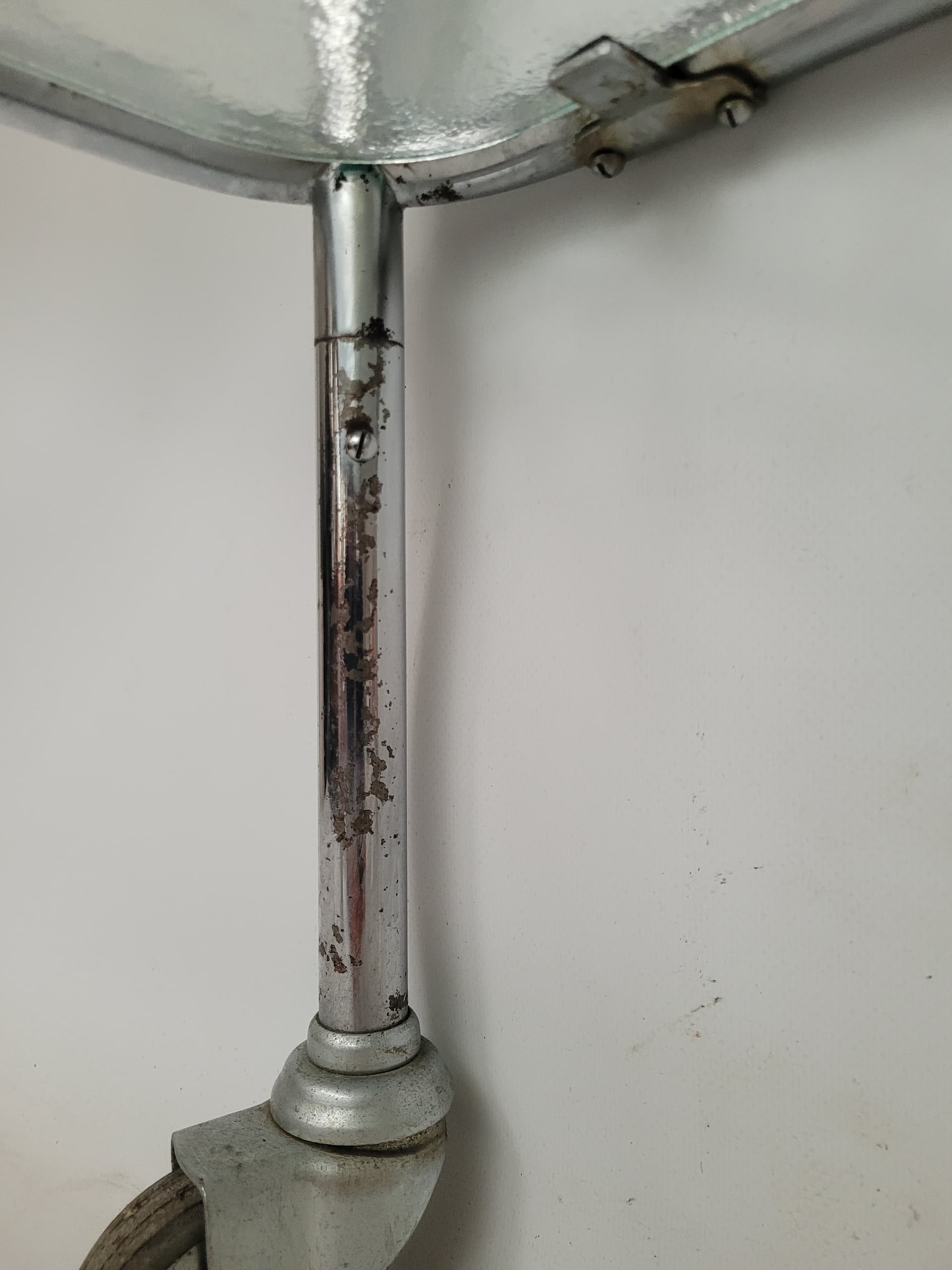 Bar Trolley Bauhaus, silver steel, clear glass, 1970s - 378221