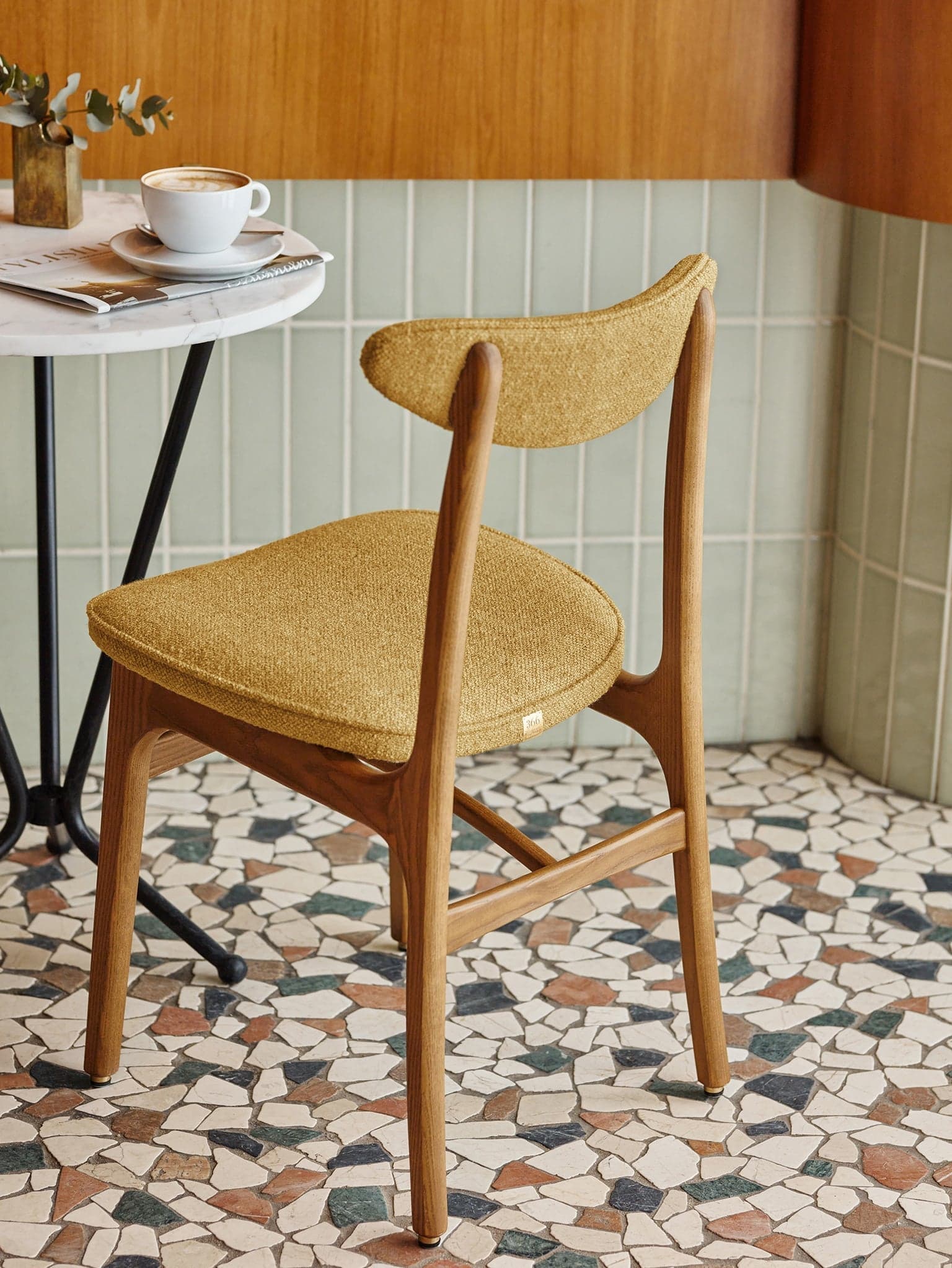 200-190 Chair 45x52x83 cm ash green velvet, by Rajmund Hałas, - 27479