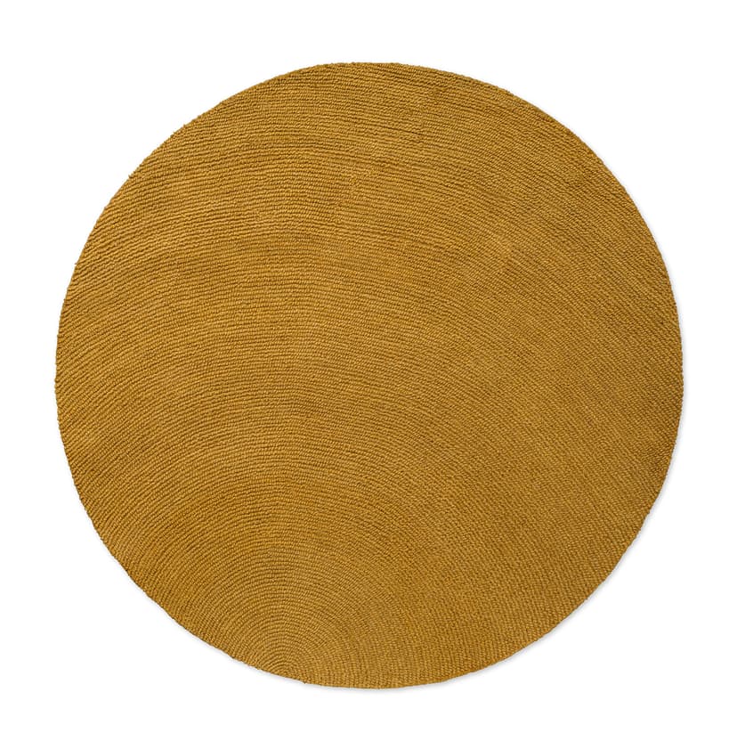 Rug Decor Echo Ochre Round yellow 150x150, wool, Brink&Campman