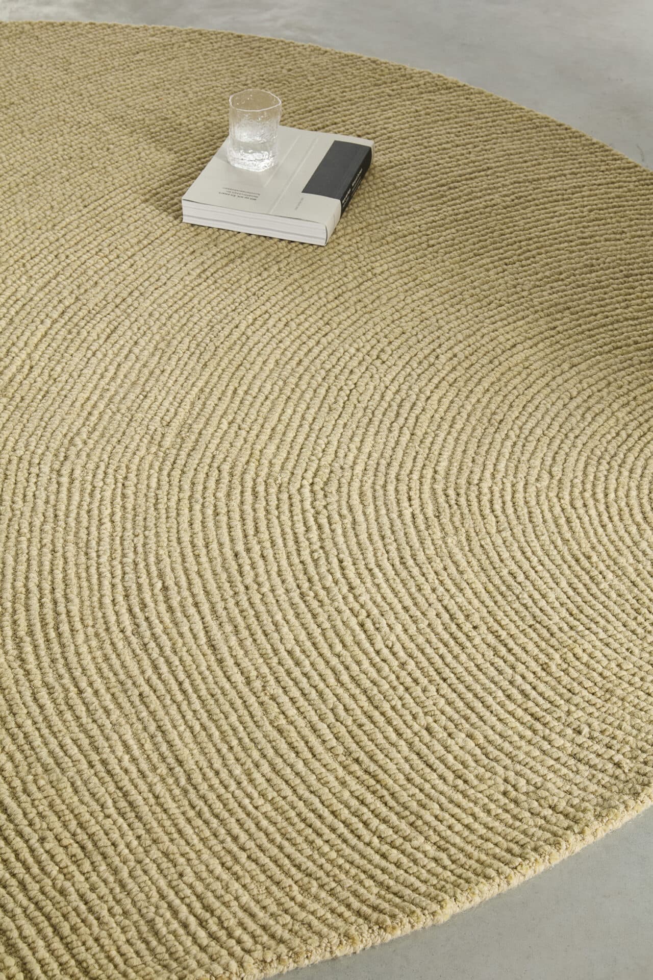 Dywan Decor Echo Sand Round beżowy, piaskowy 150x150, wełna, Brink&Campman - 378287