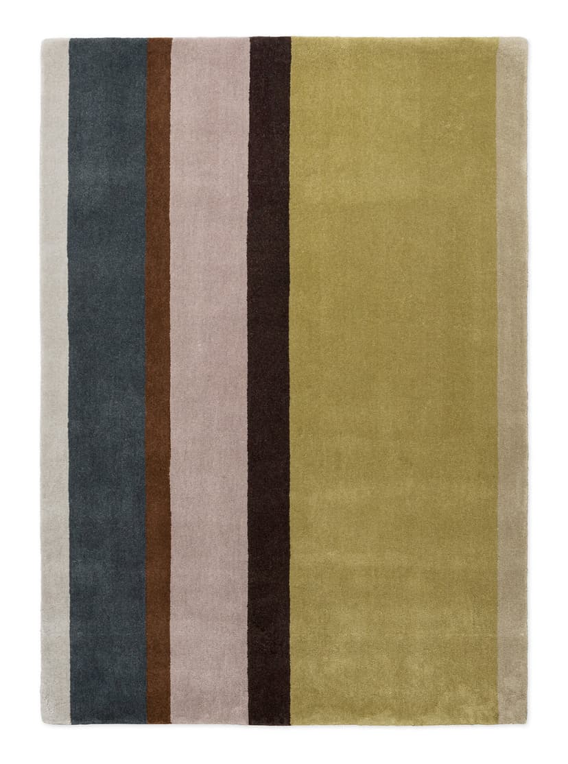 Rug Decor Linear Retro brown, olive 140x200, wool, Brink&Campman