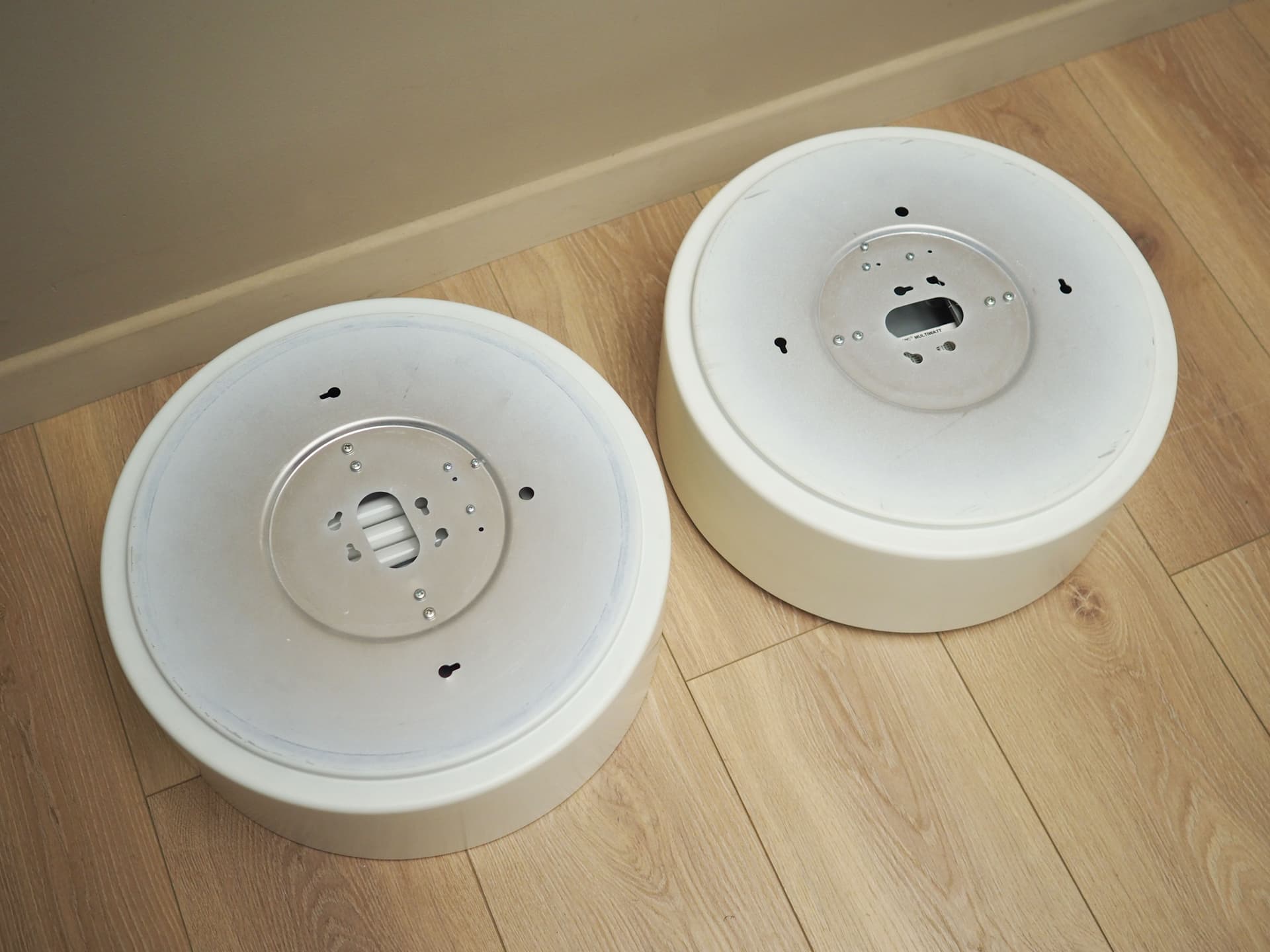 Komplet kinkietów ściennych, biały, metal, Dania, lata 90. - 66038