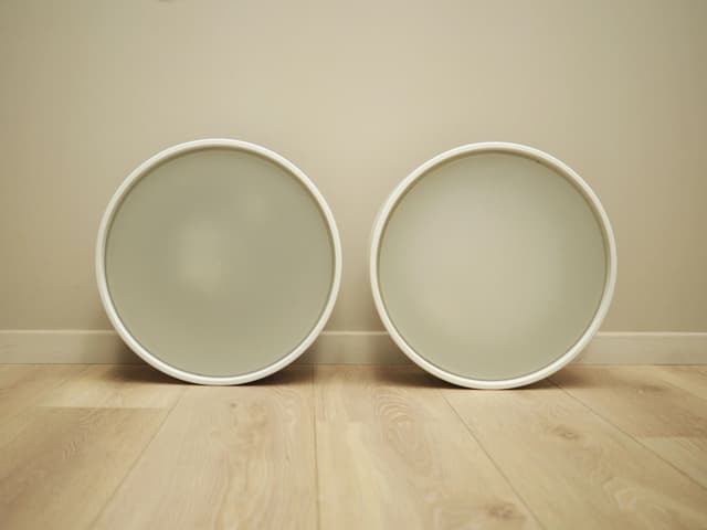 Komplet kinkietów ściennych, biały, metal, Dania, lata 90. - WYMIARY