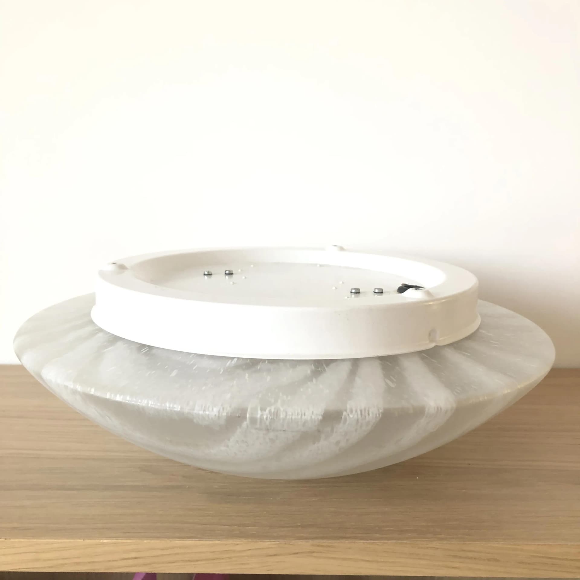 White Glass Ceiling or Wall Lamp, Peill & Putzler, Germany, 1980s - 27734