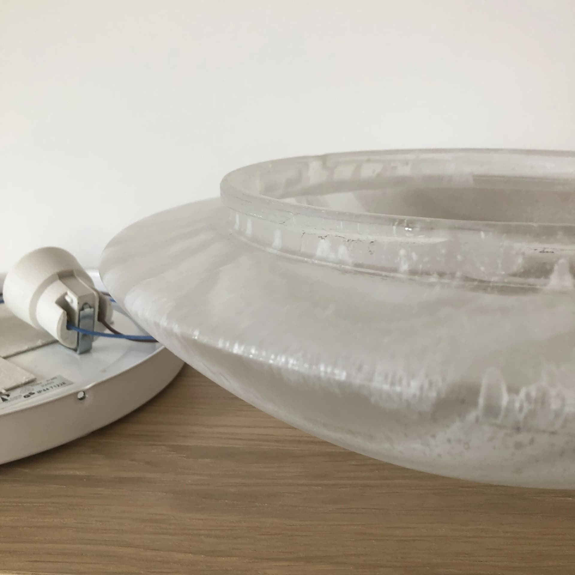 White Glass Ceiling or Wall Lamp, Peill & Putzler, Germany, 1980s - 27733