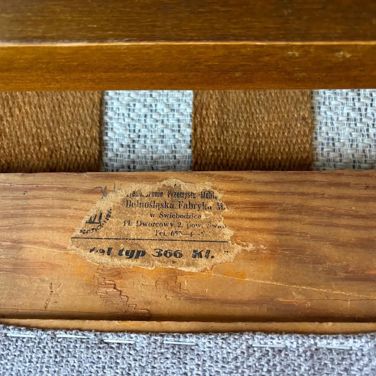 Pair of armchairs, type 366, grey upholstery, brown beech, by J. Chierowski, Dolnośląska Fabryka Mebli w Świebodzicach, Poland, 1960s. - 27728