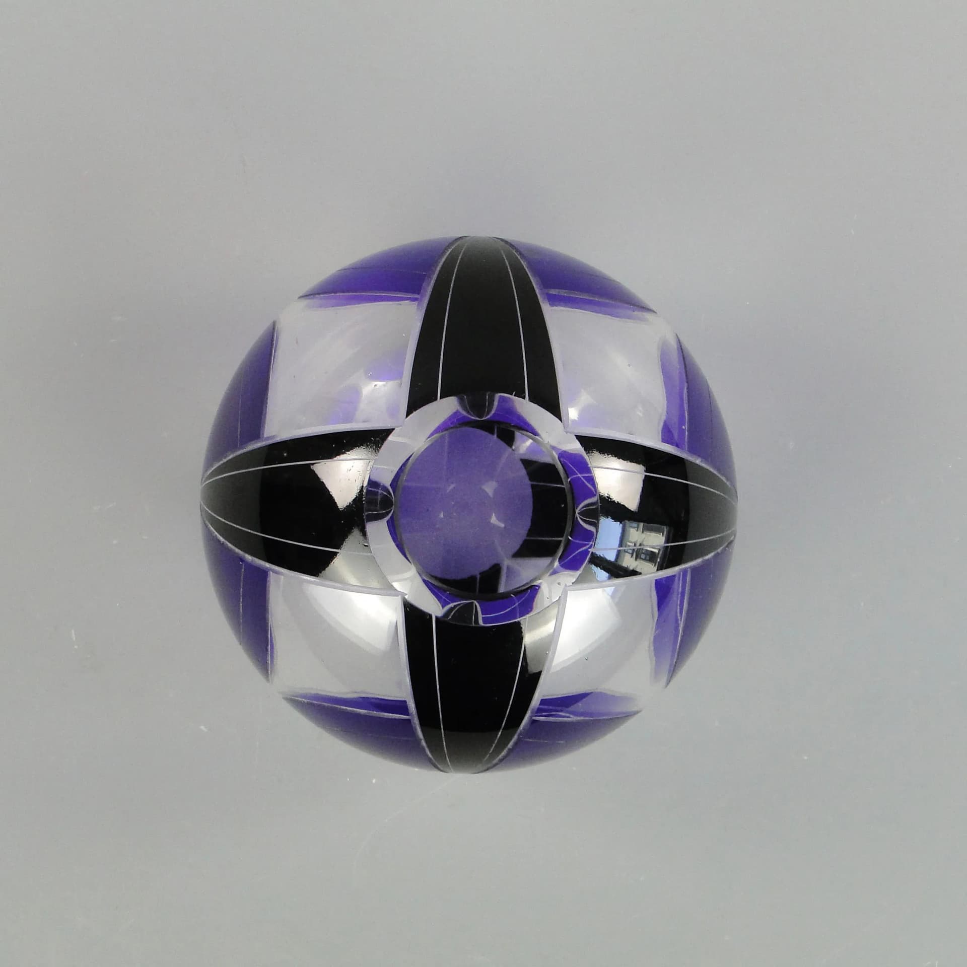 Wazon Art Deco, kryształ niebieski, proj. K. Palda, Czechosłowacja, lata 30. - 27771