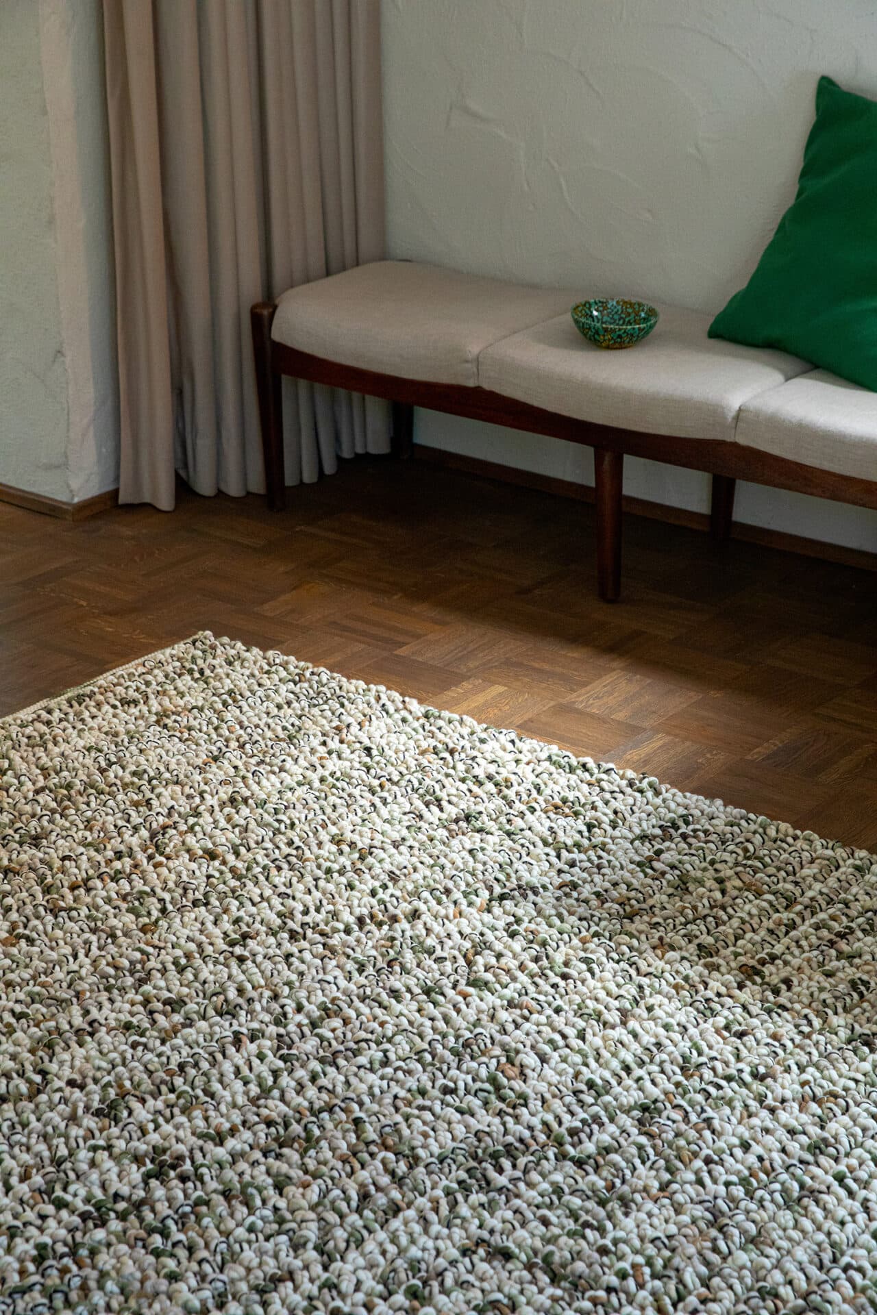 Dywan Marble Moss Green beżowy, piaskowy, zielony 140x200, wełna, Brink&Campman - 379827