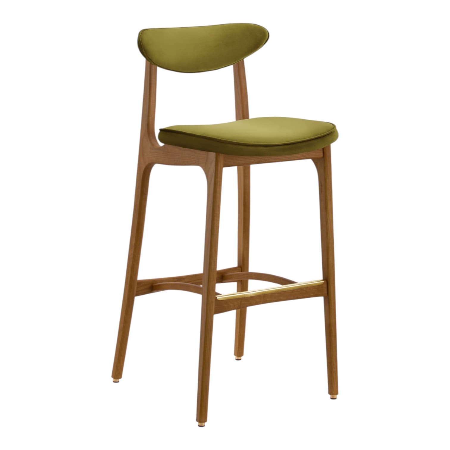 Krzesło barowe 200-190 M/75 Velvet Olive, velvet zielony, jesion 03 Dark, 366 Concept