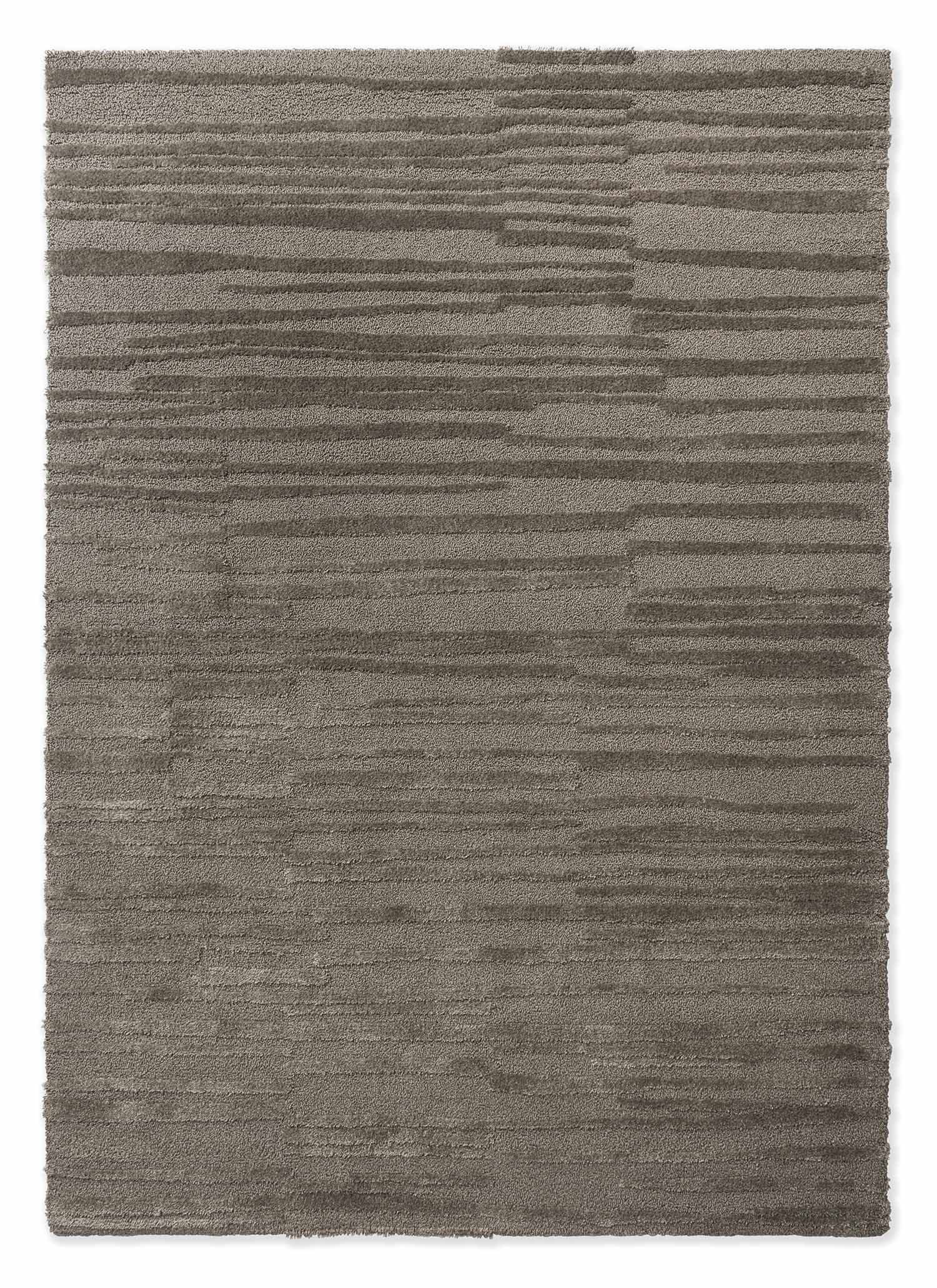 Rug Twinset Terrain Shiitake grey 140x200, tencel, wool, Brink&Campman