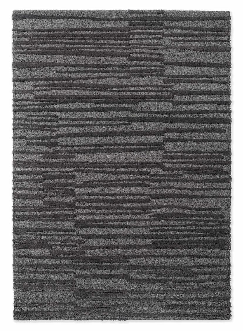 Rug Twinset Terrain Graphite grey 140x200, tencel, wool, Brink&Campman