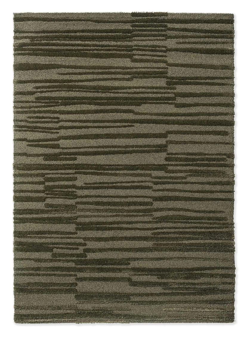Rug Twinset Terrain Olive green 140x200, tencel, wool, Brink&Campman