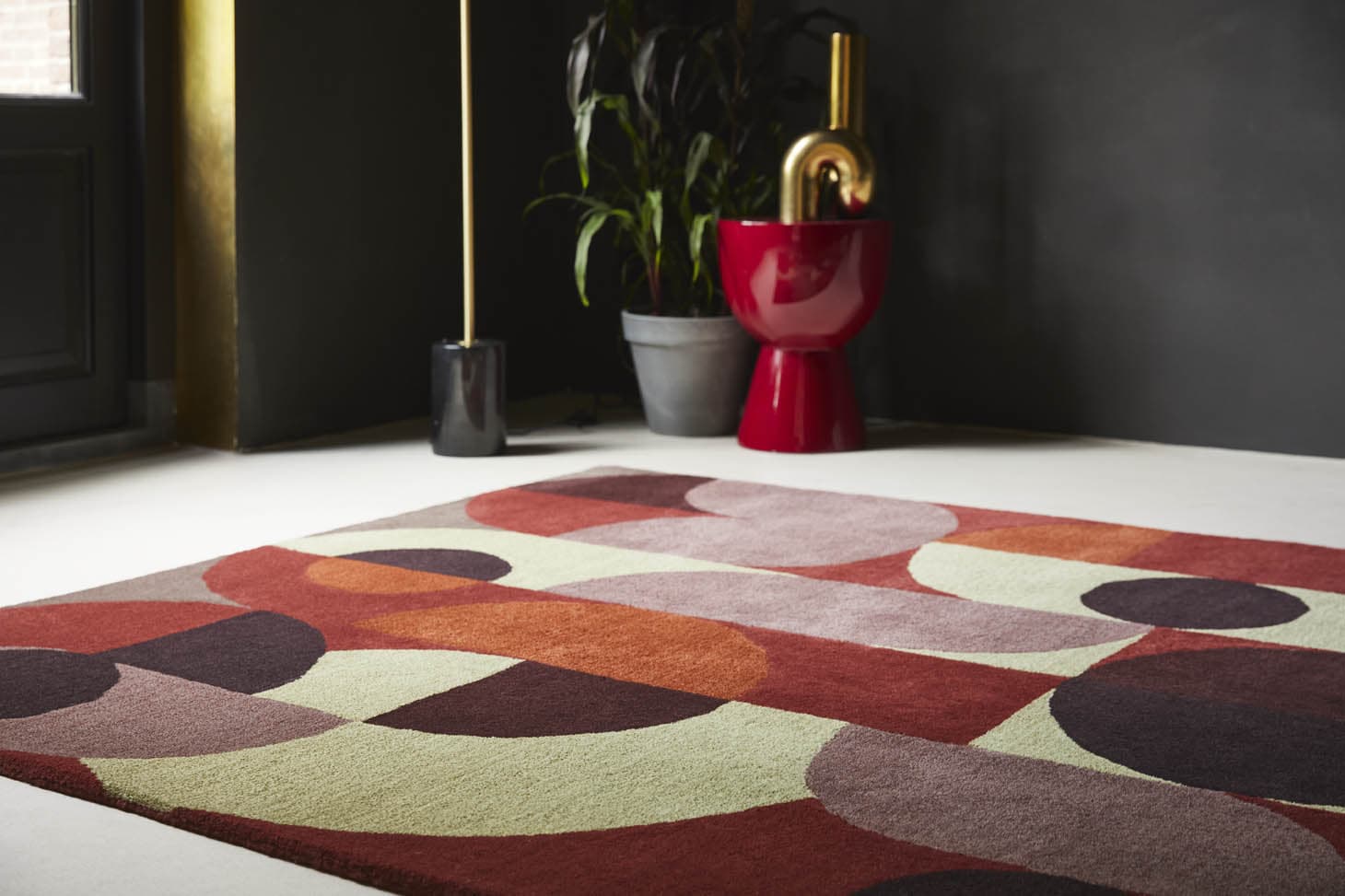 Dywan Decor Cosmo Red Pale Green czerwony 140x200, wełna, Brink&Campman - 380919