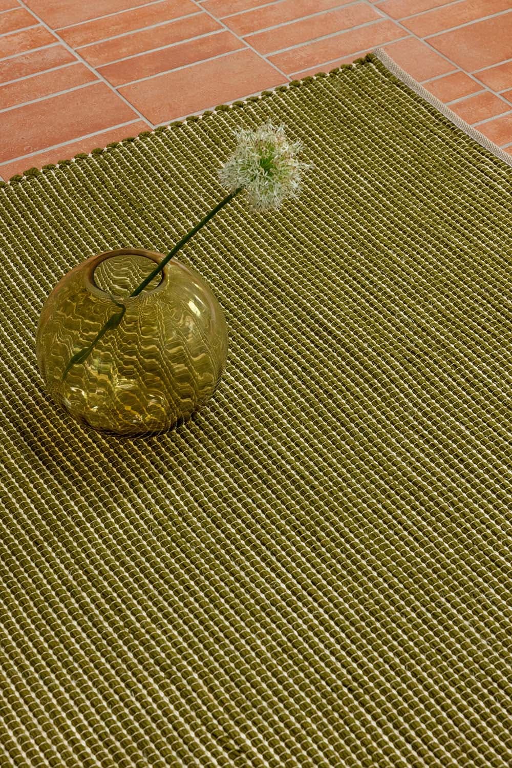 Rug Frame Leaf green 200x300, sisal, wool, Brink&Campman - 380956