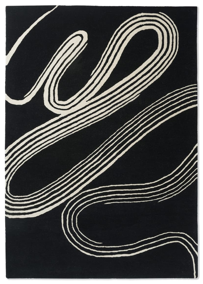 Rug Decor Flow Caviar black 140x200, wool, Brink&Campman