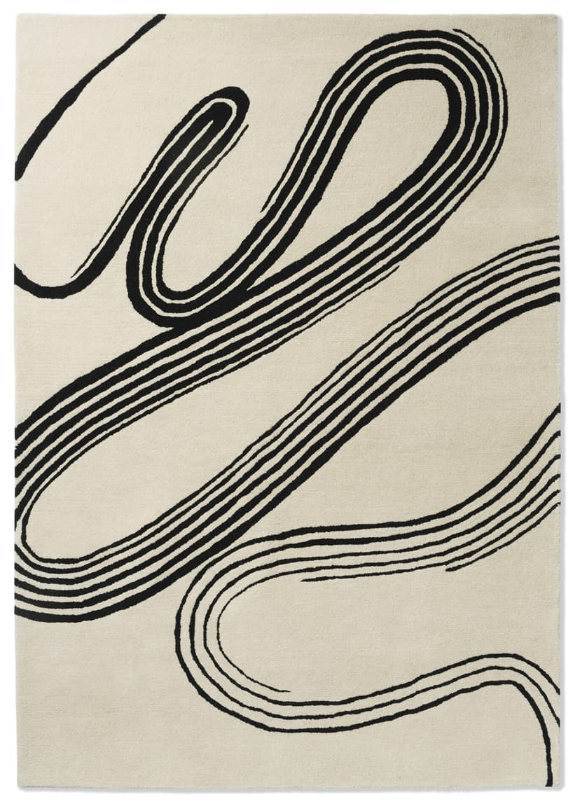 Rug Decor Flow Sand beige, black 140x200, wool, Brink&Campman