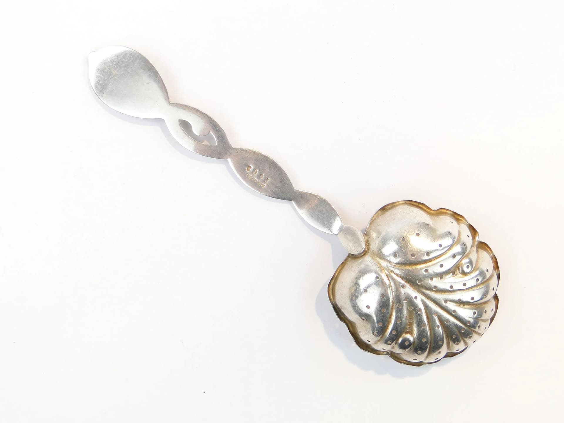 Gilt Art Nouveau Slotted Pickle Spoon, Bracia Henneberg, Poland, 1920s - 27927