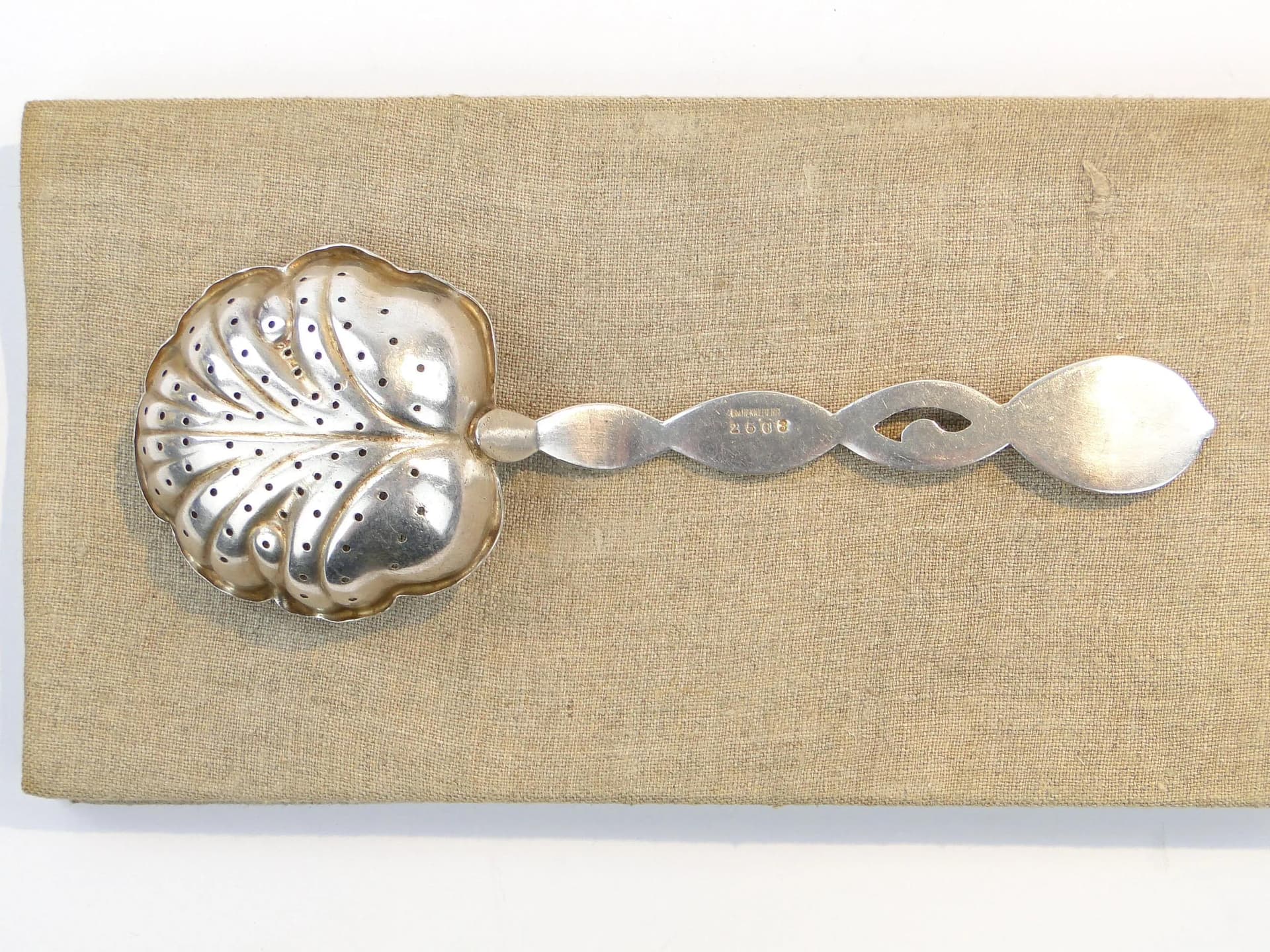 Gilt Art Nouveau Slotted Pickle Spoon, Bracia Henneberg, Poland, 1920s - 27924