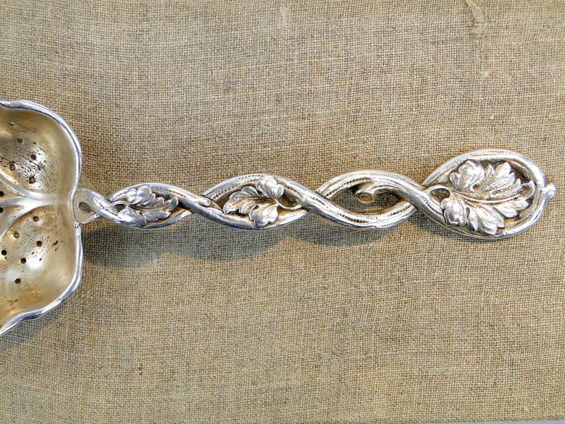 Gilt Art Nouveau Slotted Pickle Spoon, Bracia Henneberg, Poland, 1920s - 27922