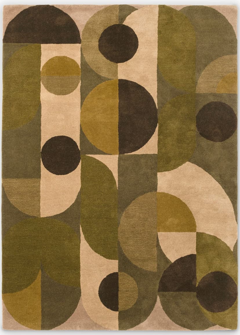 Rug Decor Cosmo Greens brown 140x200, wool, viscose, Brink&Campman