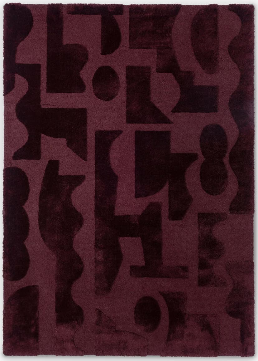 Rug Mural Burgundy burgundy 140x200, wool, Brink&Campman